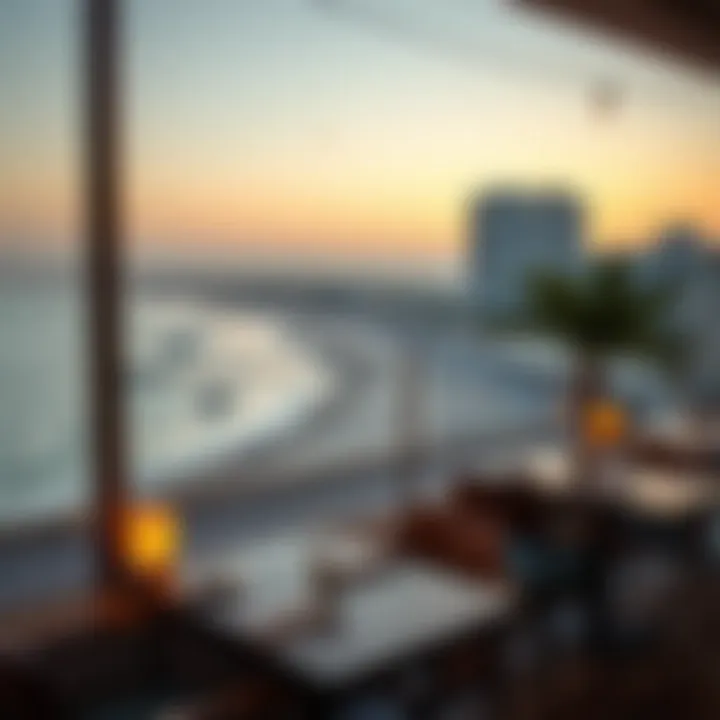 Scenic Beach View from JBR Restaurant View of Jumeirah Beach from JBR Restaurant's terrace