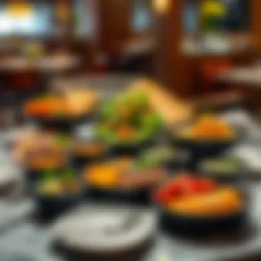 Culinary Delights at JBR Restaurant Diverse culinary offerings on a beautifully arranged table