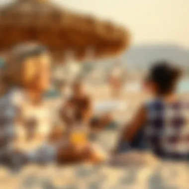 Relaxation and Leisure: Expatriate Life in June Expatriates enjoying leisure time at a beach during June