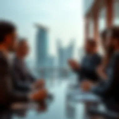 Investors discussing real estate opportunities in Dubai