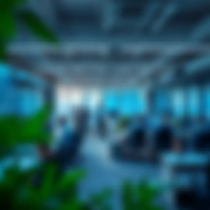 Collaborative Tech Workspace An office space showcasing collaboration among technology professionals