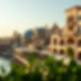 Stunning view of Majmoua Al-Bustan showcasing its architectural diversity