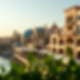 Stunning view of Majmoua Al-Bustan showcasing its architectural diversity
