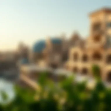 Architectural Diversity in Majmoua Al-Bustan Stunning view of Majmoua Al-Bustan showcasing its architectural diversity