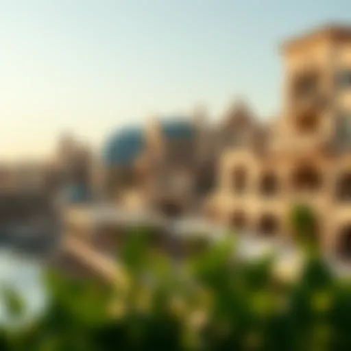 Architectural Diversity in Majmoua Al-Bustan Stunning view of Majmoua Al-Bustan showcasing its architectural diversity