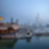 Scenic view of marina restaurants along Dubai's waterfront