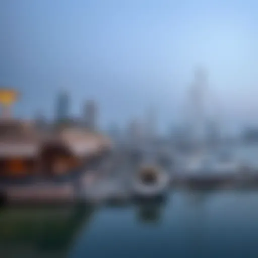 Scenic view of marina restaurants along Dubai's waterfront