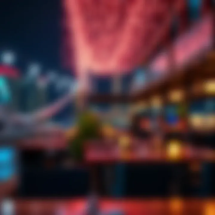 Dynamic Nightlife at Waterfront Dining Venues Vibrant nightlife at a marina restaurant