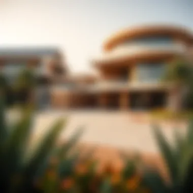 Innovative architecture of Masdar City with solar panels and modern designs