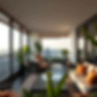 Elegant balcony lounge area