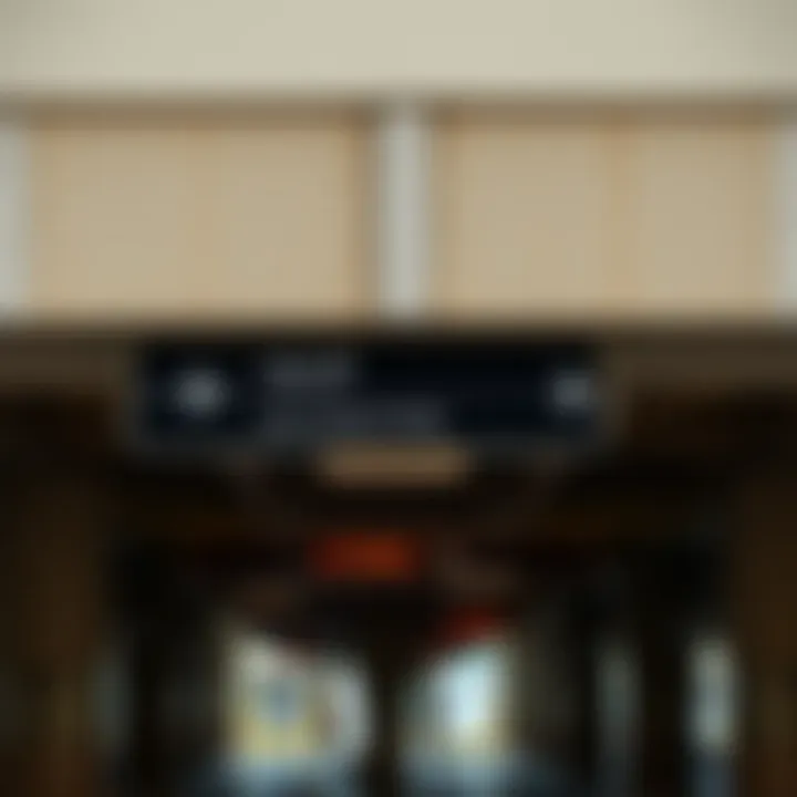 Signage within the parking building aiding navigation for visitors