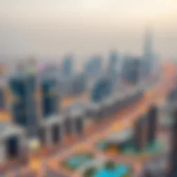 Panoramic view of Dubai's skyline showcasing iconic buildings