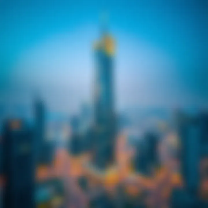 Aerial view showcasing Park Tower Dubai's strategic location