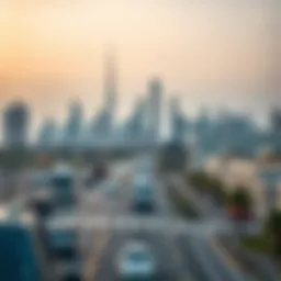 A panoramic view of Dubai's skyline showcasing the bustling urban environment.
