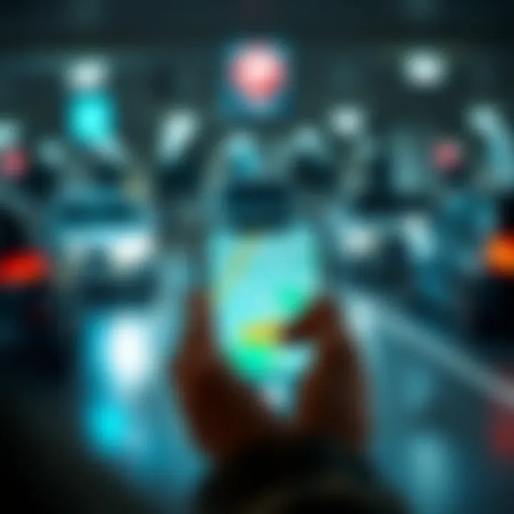 Parking Technology in Use A close-up of a smartphone displaying a parking app used in Dubai.