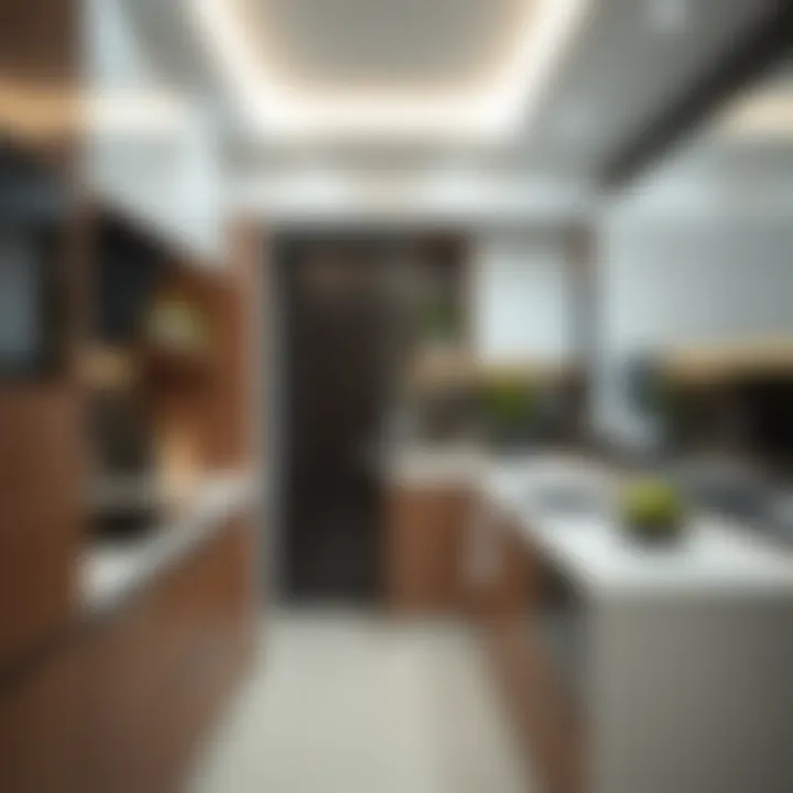 Modern Kitchen Features in Al Khail Gate Phase 2 Modern kitchen showcasing property features