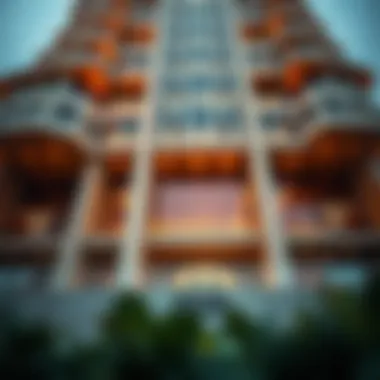 Architectural Design of Shaha Tower Close-up of Shaha Tower's architectural design and materials