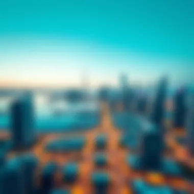 A panoramic view of the skyline surrounding Tamani Arts Business Bay emphasizing urban sophistication