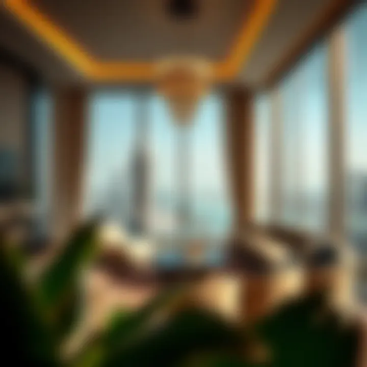 Luxurious apartment with a view of the city