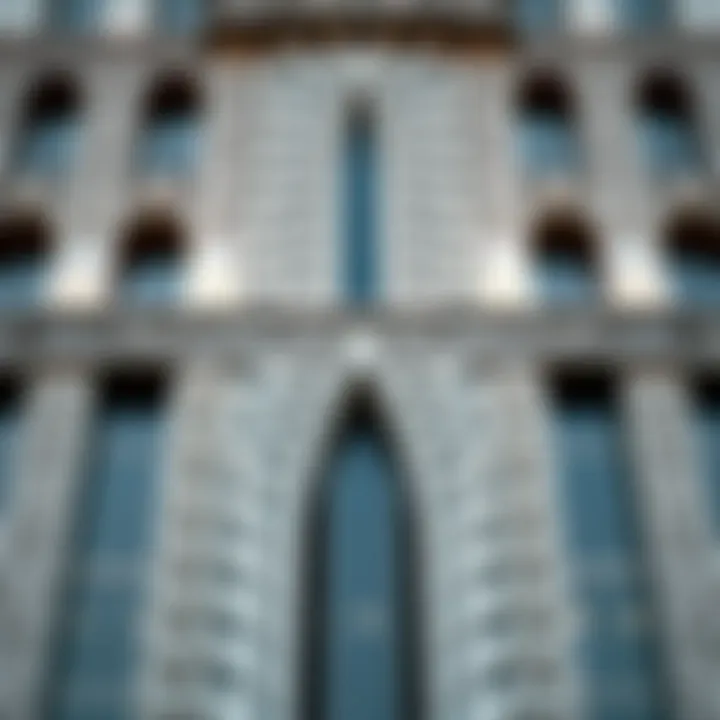 Detailed Look at the Facade of Tiger Building Close-up of the Tiger Building's intricate facade design