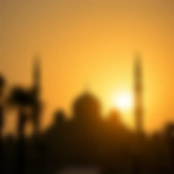 Mosque Silhouette at Fajr An elegant mosque silhouetted against the early morning light