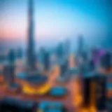 Dubai's Iconic Skyline A stunning view of Dubai's skyline showcasing iconic high-rise buildings