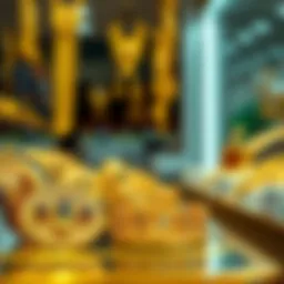 Golden jewelry displayed in Dubai's market