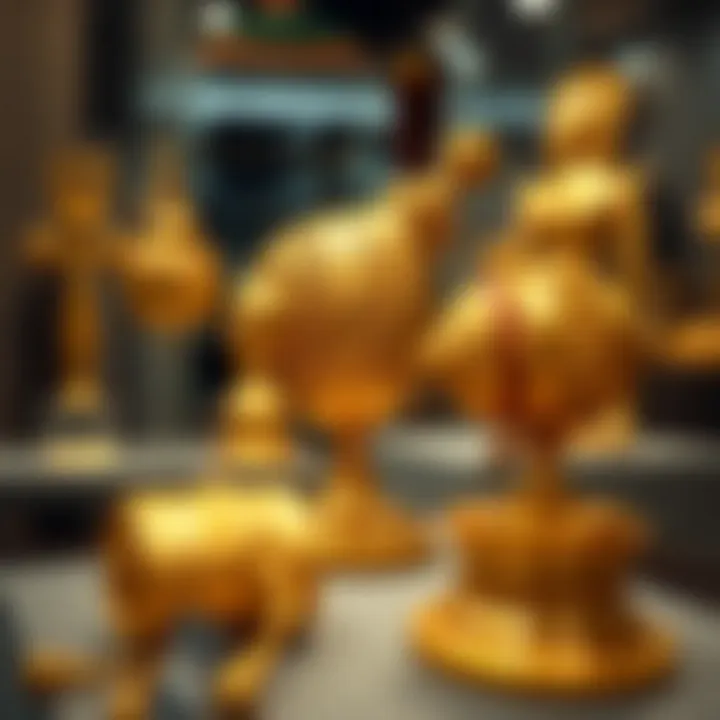 Historical Gold Artifacts of the UAE Historical gold artifacts displayed in a museum