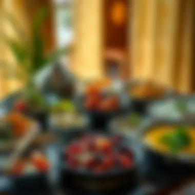 Diverse Dishes for Suhoor An array of dishes typically served for Suhoor