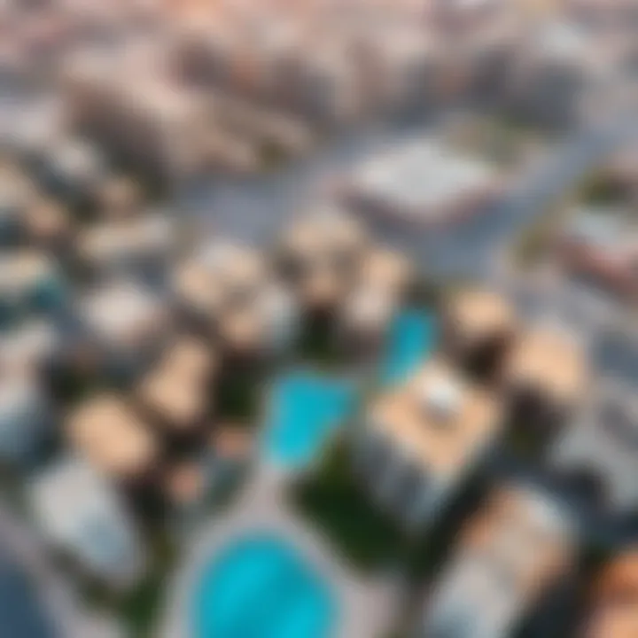 Aerial Perspective of Village Dubai Aerial view showcasing the layout of Village Dubai