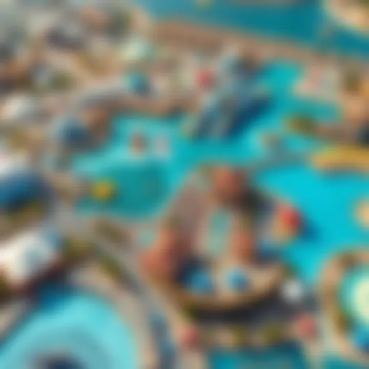 Aerial Perspective of Yas Waterworld Attractions Aerial view of Yas Waterworld showcasing its attractions