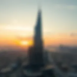 Stunning view of the Yes Tower at sunset