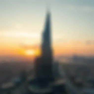 Breathtaking Sunset Over Yes Tower Stunning view of the Yes Tower at sunset